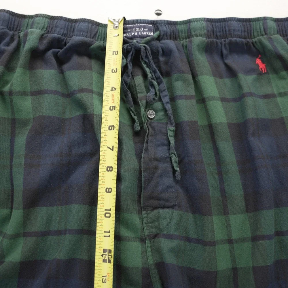Polo Ralph Lauren Mens Navy Watch Plaid Pajama Pants Green Blue 2XL Tall 2XT‎